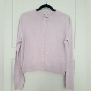 H&M Light Lavendar Crewneck Button-Front Cardigan